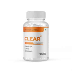Clear | Acne management | Herbal Formulation | Reduces Acne | Prevents Oily skin | 60 Vegetarian Capsules