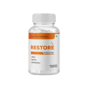 Restore | Hair Care Supplement for Men & Women | Restore Growth | Improve Scalp Health | Prevent Hair Loss | Amla, Bringhraj, Biotin, Folic Acid, Neem, Vit. B6 | 60 Vegetarian Capsules
